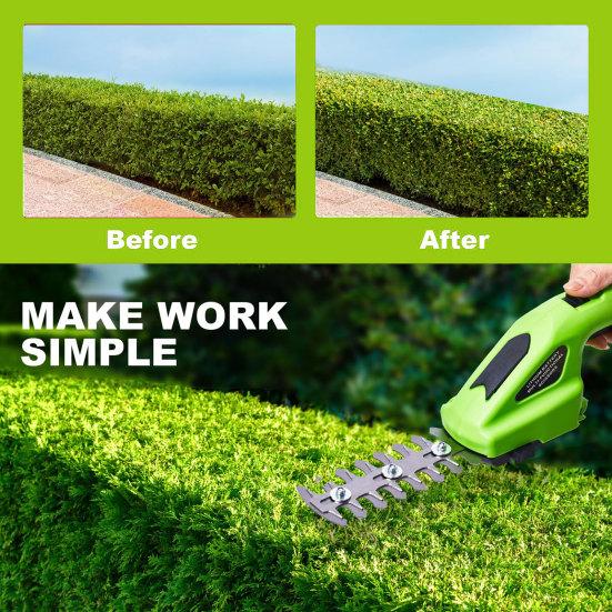 Аккумуляторные ножницы для травы Yousheng с нескользящей ручкой, мощный аккумуляторный моторный нож для травы, ручной электрический триммер 2-в-1, ножницы для живой изгороди