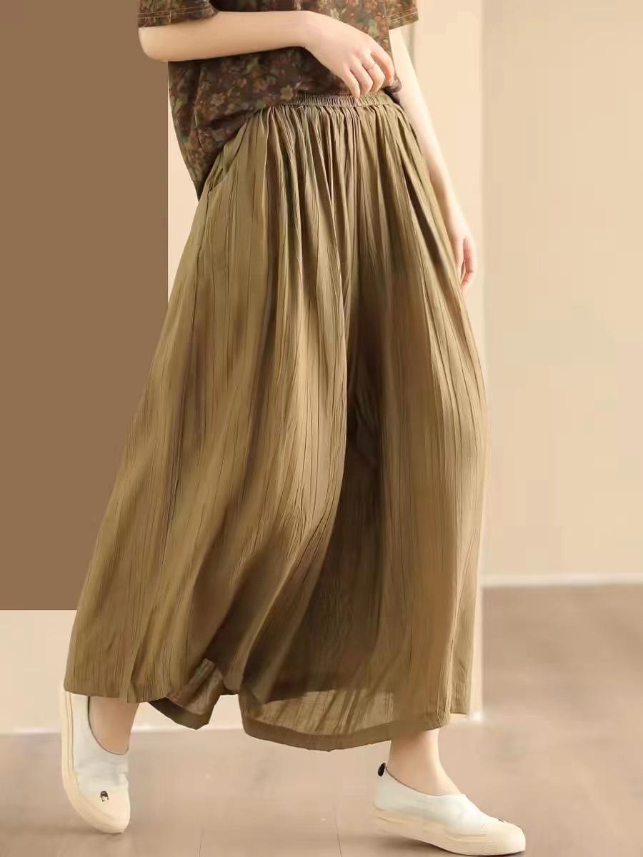 Женские винтажные широкие брюки Johnature, однотонные брюки с эластичной талией, летние свободные повседневные женские брюки One Size
Женские винтажные широкие брюки Johnature, однотонные брюки с эластичной талией, летние свободные повседневные женские брюки One Size