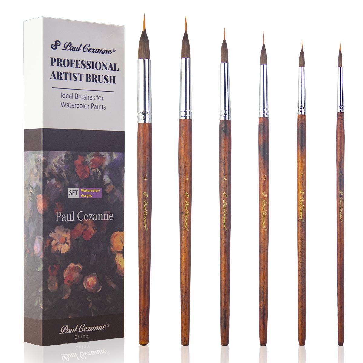 6-Pack Premium Mongolian Sable Hair Brushes Ultra-Fine Tip for Watercolor Line Art Detailing
6-Pack Premium Mongolian Sable Hair Brushes Ultra-Fine Tip for Watercolor Line Art Detailing