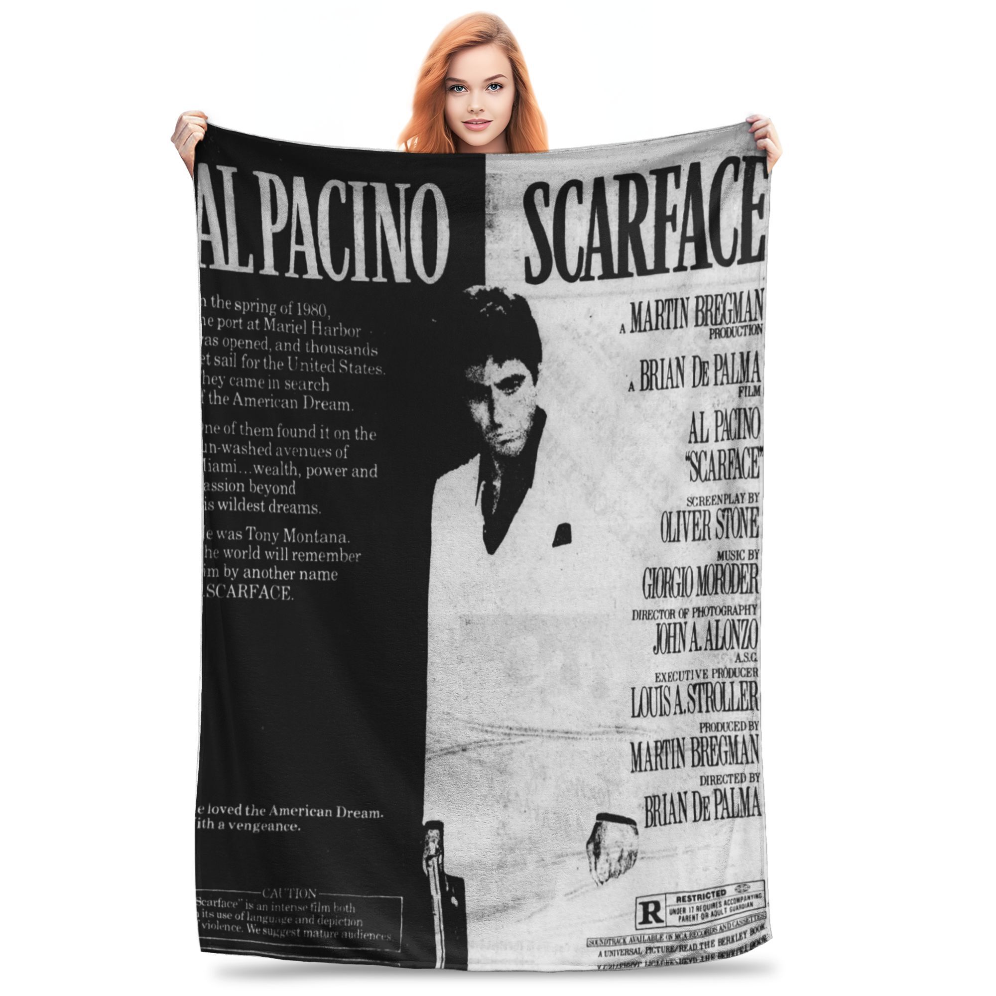 Scarface Original Movie Tony Montana Blanket Breathable Fleece Throw Blanket for Couch Bedding Outdoor Throws Bedspread Quilt 80x120cm
Scarface Original Movie Tony Montana Blanket Breathable Fleece Throw Blanket for Couch Bedding Outdoor Throws Bedspread Quilt 80x120cm