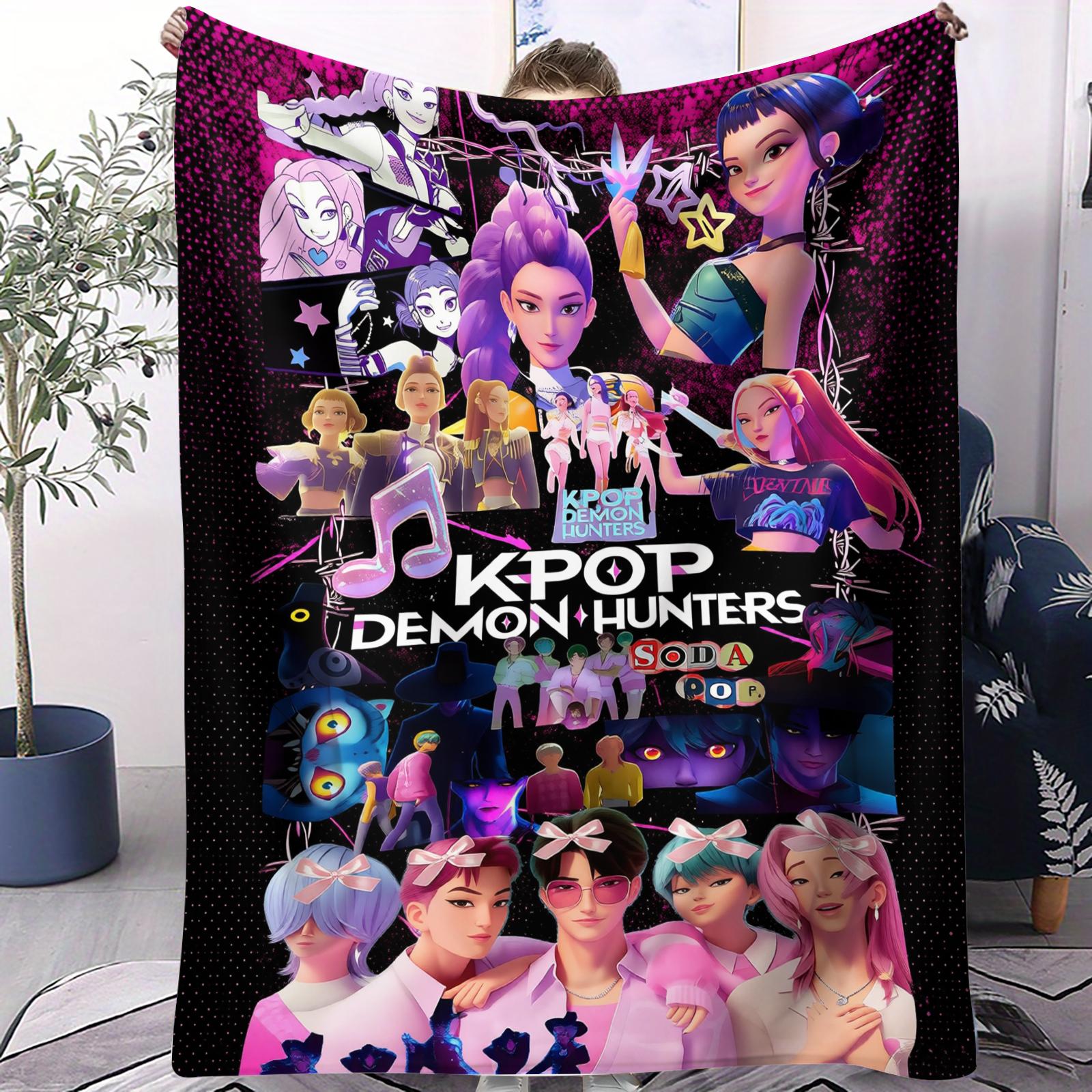 KPop Demon Hunters Printed Blanket Girls Boys Plush Throw Blanket Sofa Blankets Warm Birthday Gifts For Fans Huntrix Blankets 70x100cm
KPop Demon Hunters Printed Blanket Girls Boys Plush Throw Blanket Sofa Blankets Warm Birthday Gifts For Fans Huntrix Blankets 70x100cm