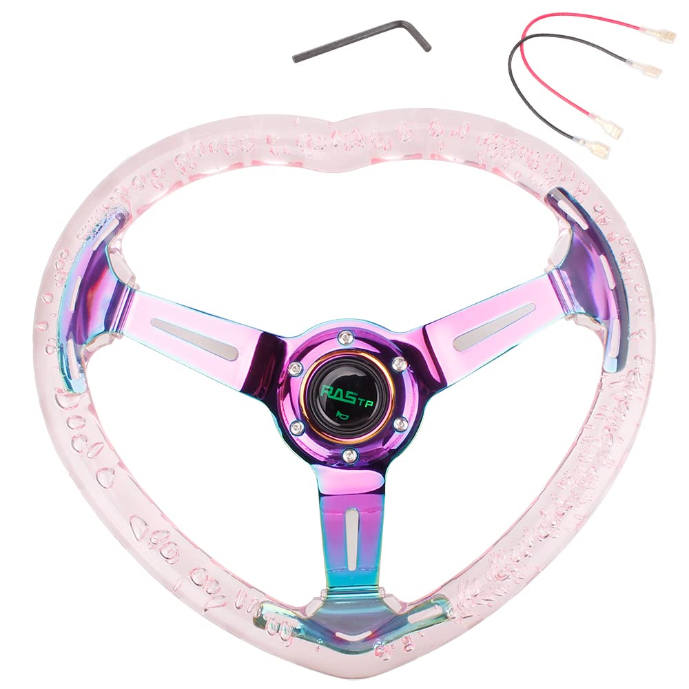 MUTEKI Pink Steering 350mm Lightweight Bubble Cute and Car Deep with Horn Universal Fit Wheel, Diameter, Aluminum, Heart, Transparent, Design, розовый
MUTEKI Pink Steering 350mm Lightweight Bubble Cute and Car Deep with Horn Universal Fit Wheel, Diameter, Aluminum, Heart, Transparent, Design, розовый