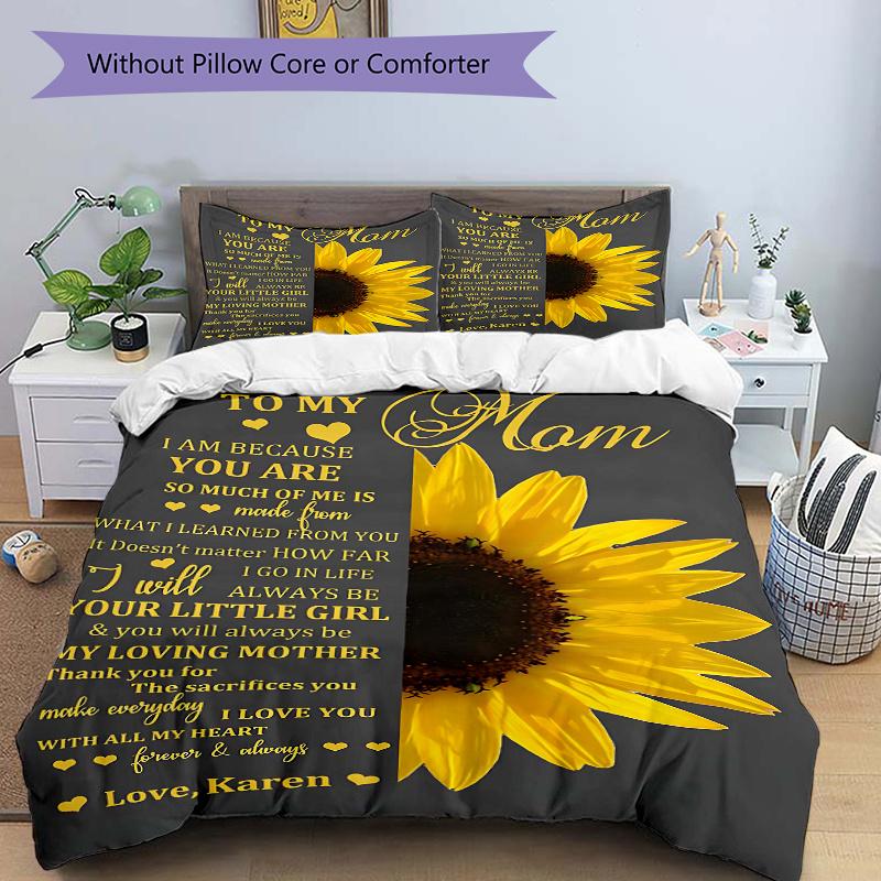3pcs To My Mom Printed Duvet Cover Set (1 * Cover+2 * Pillowcase, Without Core), Home Bedroom, Guest Room, Dormitory Decoration Items 135x200cm
3pcs To My Mom Printed Duvet Cover Set (1 * Cover+2 * Pillowcase, Without Core), Home Bedroom, Guest Room, Dormitory Decoration Items 135x200cm