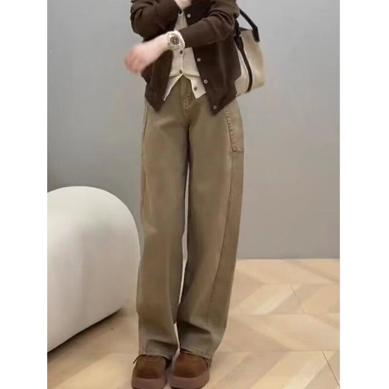 Хаки Джинсы с высокой посадкой и широкими штанинами для женщин с фигурой «груша» - Стройнящие, Большие размеры, Весенне-осенний стиль. XL хаки
Хаки Джинсы с высокой посадкой и широкими штанинами для женщин с фигурой «груша» - Стройнящие, Большие размеры, Весенне-осенний стиль. XL хаки