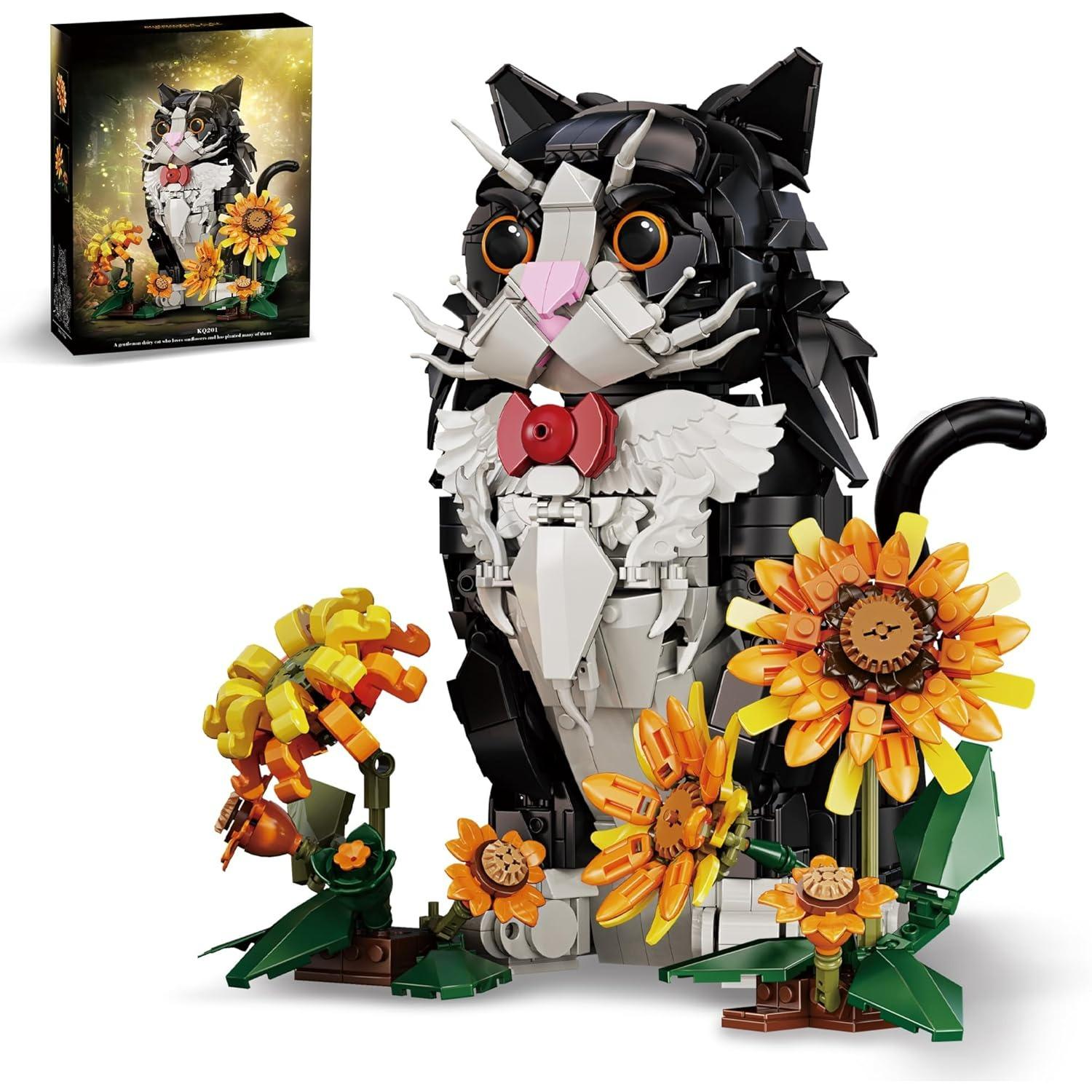 Tuxedo Cat Building Set with Sunflowers for Adults, Ages 14+ Compatible with Lego Animal Kit for Home, Living Room or Bedroom Decor Black - 1434PCS Z14
Tuxedo Cat Building Set with Sunflowers for Adults, Ages 14+ Compatible with Lego Animal Kit for Home, Living Room or Bedroom Decor Black - 1434PCS Z14