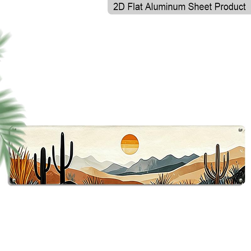 2D Flat, 1pc 4X16 Inch Aluminum Metal Signs Mid Century Inspired Desert Sunset Metal Wall Art Piece Capturing Serene Earthy Colors for Home Office 40cm x 10cm
2D Flat, 1pc 4X16 Inch Aluminum Metal Signs Mid Century Inspired Desert Sunset Metal Wall Art Piece Capturing Serene Earthy Colors for Home Office 40cm x 10cm