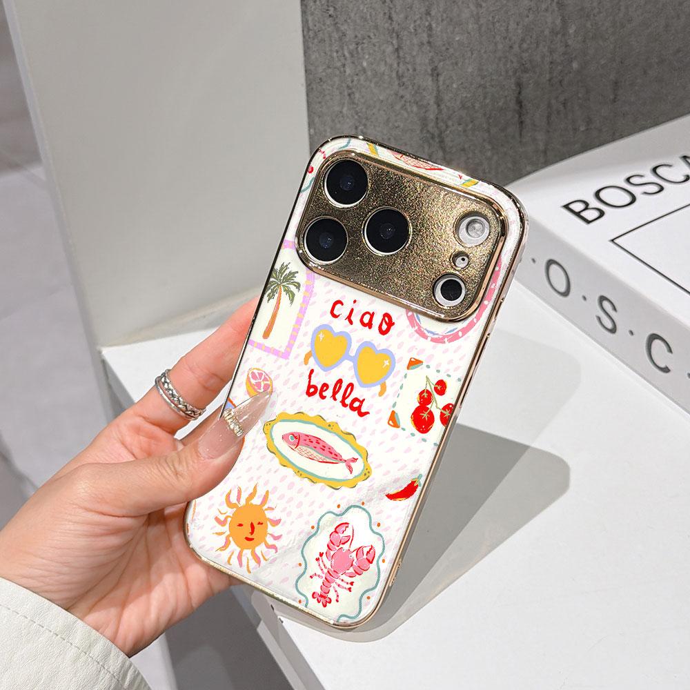 Lucky Start Phone Case For iPhone 17 16 15 14 13 12 11 Pro Max 16E Gold Electroplated glass shell Ciao Bella Italian Motifs Cover IPHONE17PROMAX
Lucky Start Phone Case For iPhone 17 16 15 14 13 12 11 Pro Max 16E Gold Electroplated glass shell Ciao Bella Italian Motifs Cover IPHONE17PROMAX