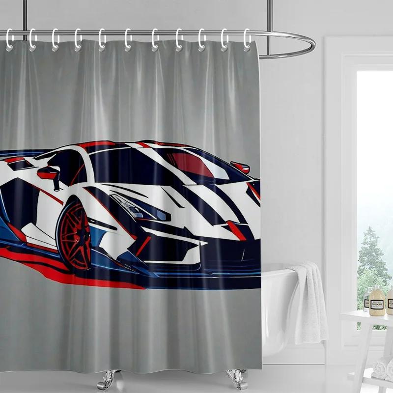 Car Pattern Shower Curtain Waterproof Bathroom Partition Curtain Bathroom Shower Curtain Hooks W60H190(CM)-1 Pcs
Car Pattern Shower Curtain Waterproof Bathroom Partition Curtain Bathroom Shower Curtain Hooks W60H190(CM)-1 Pcs