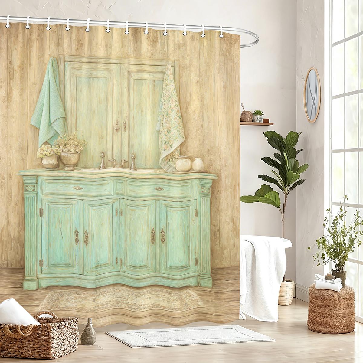 Vintage & Artistic Pattern Polyester Shower Curtain - Stylish Bathroom Decor, Chic Fabric Curtain For Home & Hotel W60H190(CM)-1 Pcs
Vintage & Artistic Pattern Polyester Shower Curtain - Stylish Bathroom Decor, Chic Fabric Curtain For Home & Hotel W60H190(CM)-1 Pcs