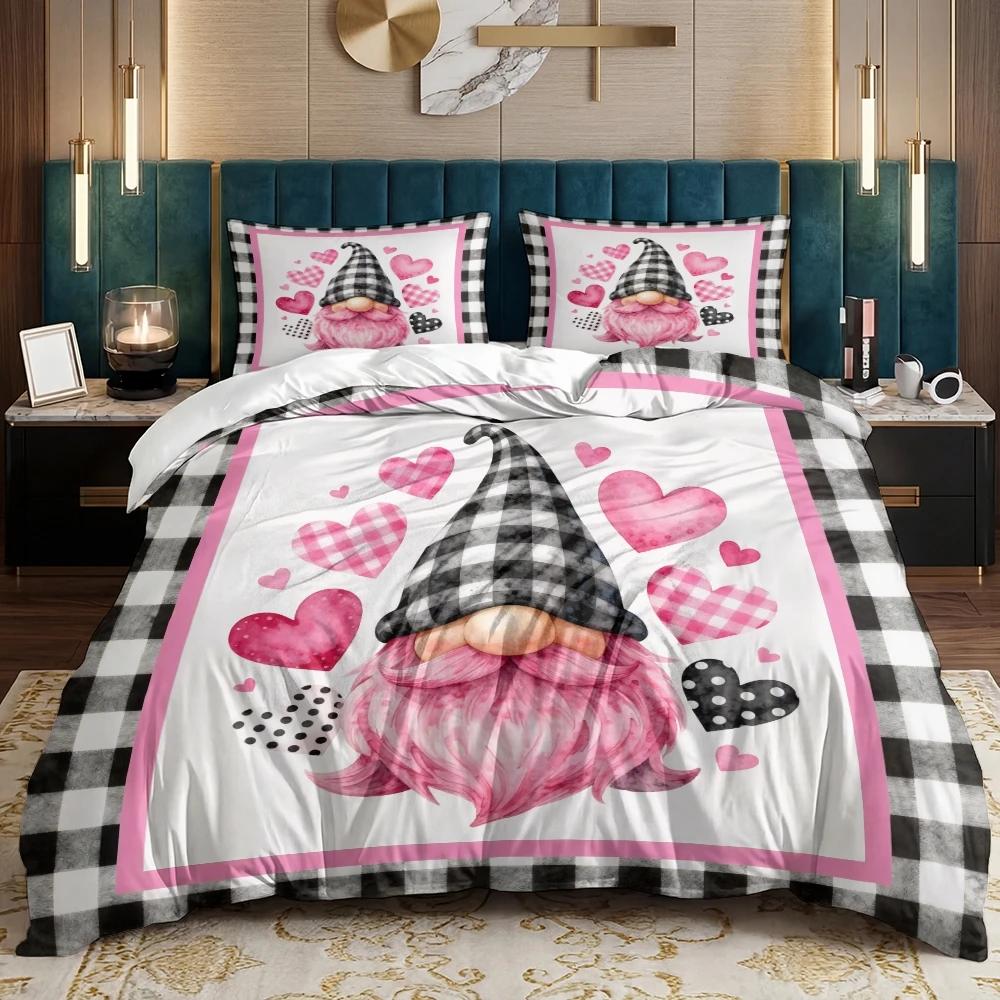 3 Piece Set Romantic Love Dwarf Valentine s Day Print Quilt Set,Including 1 Duvet Cover and 2 Pillowcases(excluding Padding) 135cmx200cm
3 Piece Set Romantic Love Dwarf Valentine s Day Print Quilt Set,Including 1 Duvet Cover and 2 Pillowcases(excluding Padding) 135cmx200cm