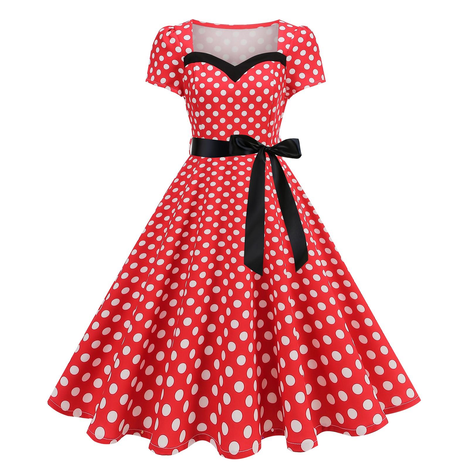Женское модное повседневное вечернее платье в стиле кэжуал, с коротким рукавом, расклешенное, в горошек, в стиле ретро M красный
Женское модное повседневное вечернее платье в стиле кэжуал, с коротким рукавом, расклешенное, в горошек, в стиле ретро M красный