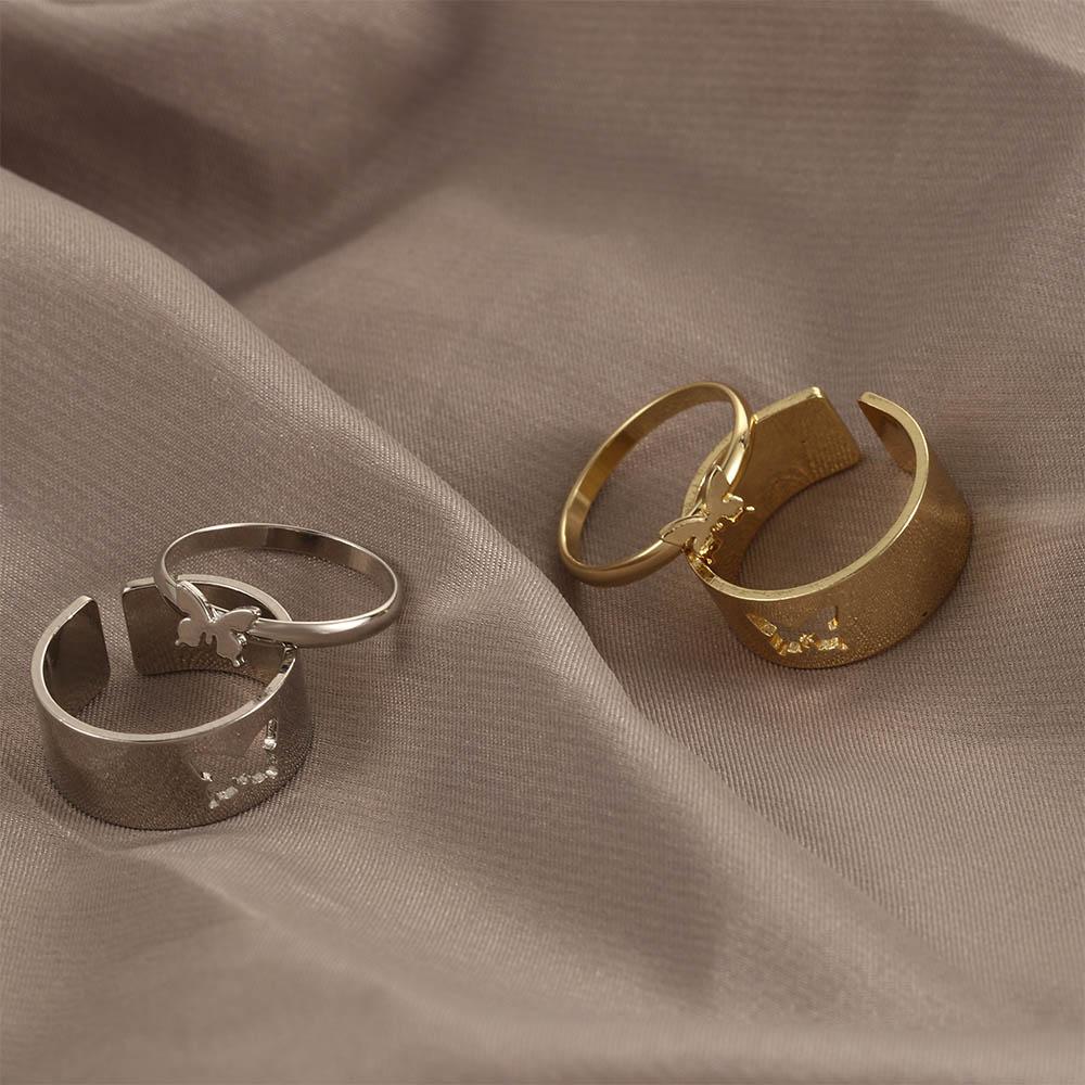 Punk Lover Women Copper Matching Fashion Jewelry Open Rings Set Couple Rings Butterfly Rings
Punk Lover Women Copper Matching Fashion Jewelry Open Rings Set Couple Rings Butterfly Rings