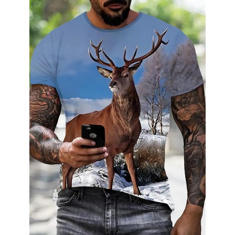 Мужская футболка с принтом оленя, спортивная футболка с коротким рукавом и круглым вырезом для лета, для фитнеса на открытом воздухе, мужская одежда 6XL
Мужская футболка с принтом оленя, спортивная футболка с коротким рукавом и круглым вырезом для лета, для фитнеса на открытом воздухе, мужская одежда 6XL