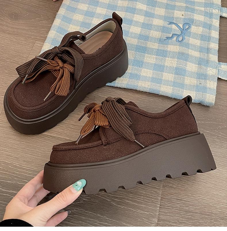 Fashion lace-up British style platform small leather shoes women s 2025 new spring and autumn with skirt round head Mary Jane single shoes 40 темно-коричневого кольору
Fashion lace-up British style platform small leather shoes women s 2025 new spring and autumn with skirt round head Mary Jane single shoes 40 темно-коричневого кольору