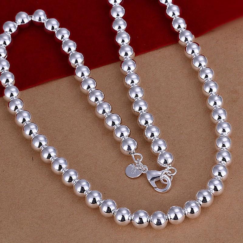 925 Sterling Copper 4MM/6MM/8MM/10MM Smooth Beads Ball Chain Necklace For Women Men Fashion Zircon 4MM20CM Bracelet
925 Sterling Copper 4MM/6MM/8MM/10MM Smooth Beads Ball Chain Necklace For Women Men Fashion Zircon 4MM20CM Bracelet