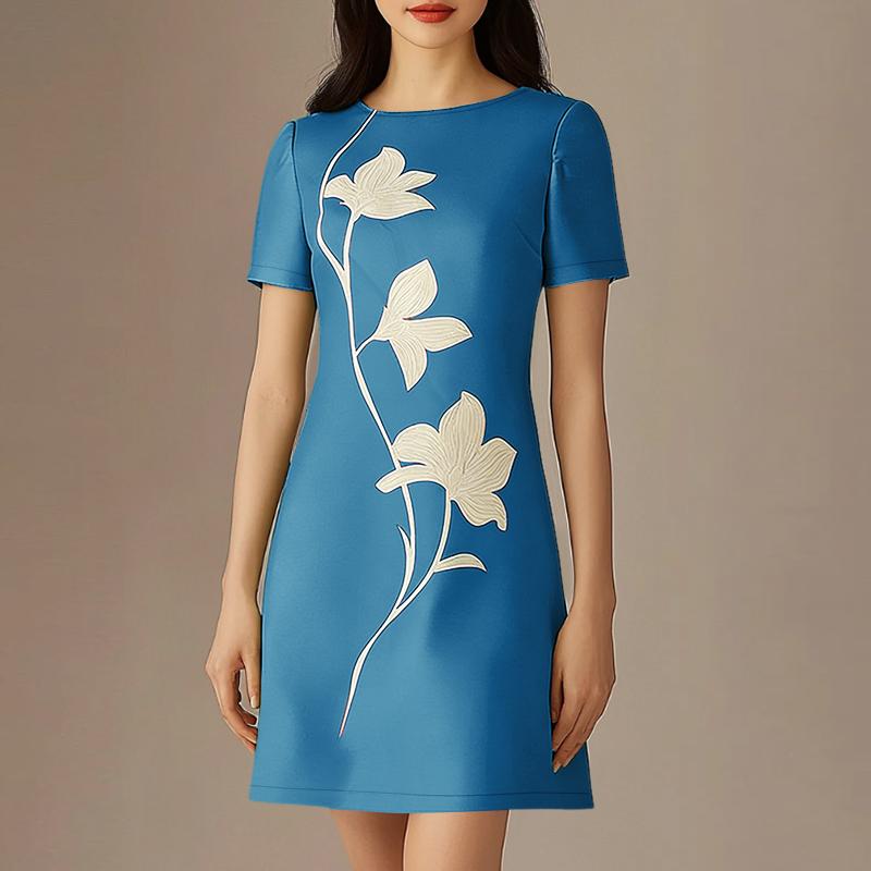 ZANZEA Women Elegant Casual Round Neck Short Sleeve Print Dress 5XL синій
ZANZEA Women Elegant Casual Round Neck Short Sleeve Print Dress 5XL синій