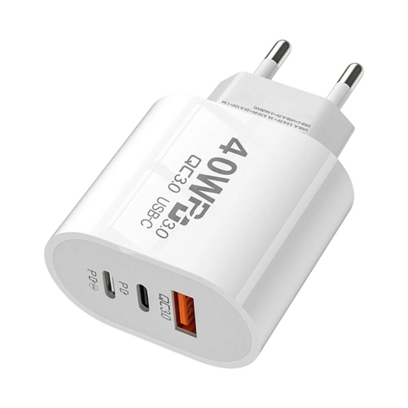 40W Type C Quick Charging USB Fast Charging Mobile Phone Adapter Wall Charging Adapter For Mobile Phone Tablet 1 білий
40W Type C Quick Charging USB Fast Charging Mobile Phone Adapter Wall Charging Adapter For Mobile Phone Tablet 1 білий