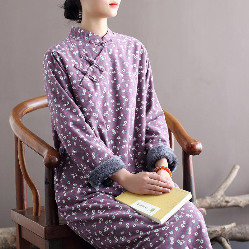 Johnature Women Loose Padded Dress Vintage Print Floral Stand Long Sleeve Dresses Winter Chinese Style Casual Clothing One Size фіолетовий
Johnature Women Loose Padded Dress Vintage Print Floral Stand Long Sleeve Dresses Winter Chinese Style Casual Clothing One Size фіолетовий