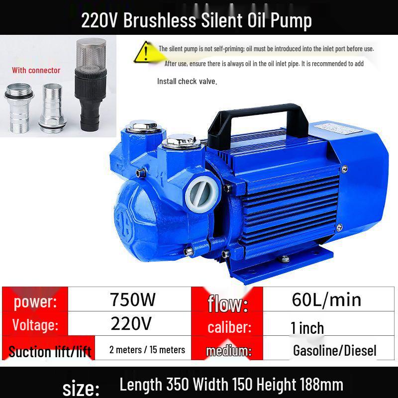 Explosion-Proof Silent Oil Pump: 12V/24V/220V High Flow, Brushless Motor, Self-Priming for Gasoline and Diesel
Explosion-Proof Silent Oil Pump: 12V/24V/220V High Flow, Brushless Motor, Self-Priming for Gasoline and Diesel