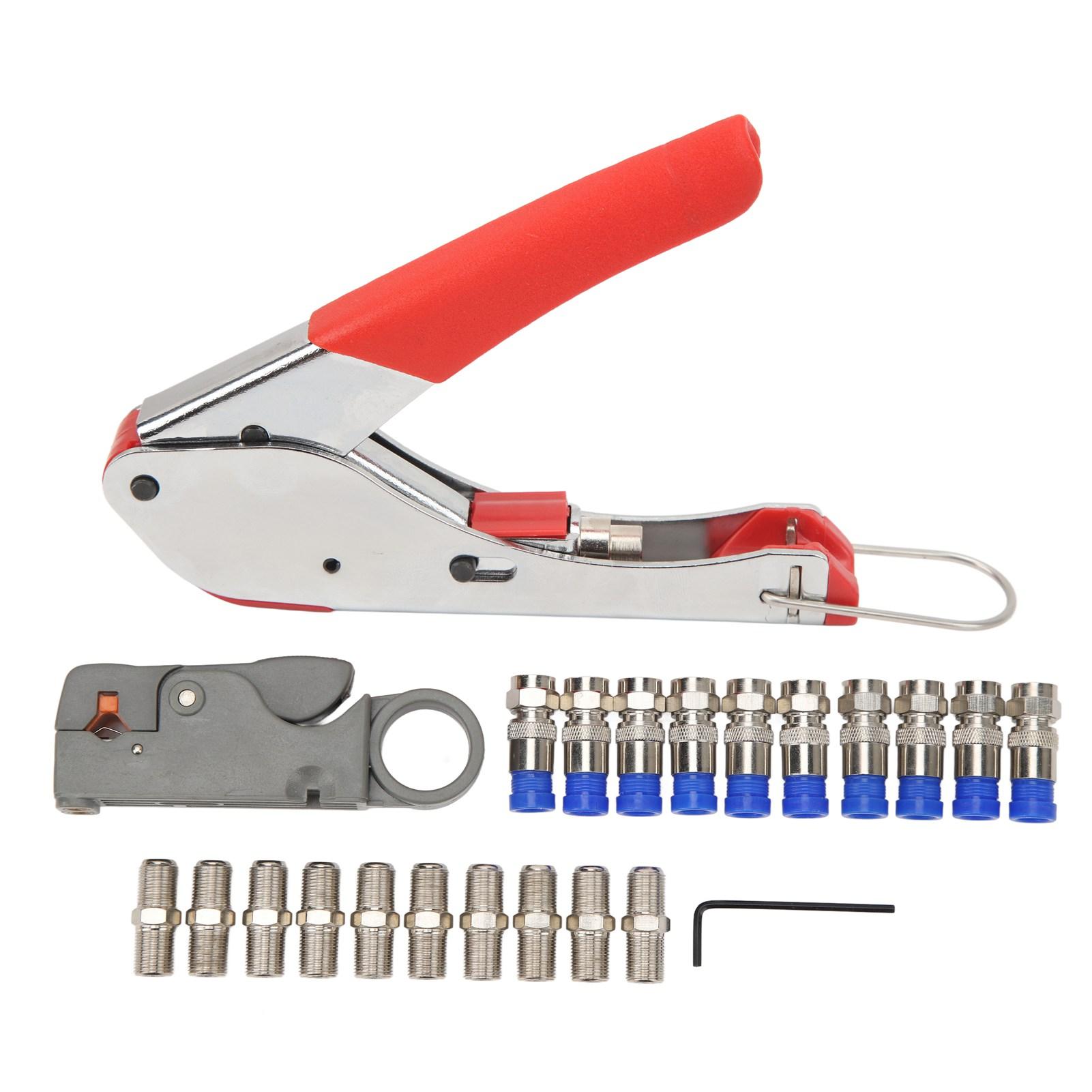 Coaxial Cable Crimper Coax Wire Stripper Crimping Stripping Tool with F Connector for RG59 RG6
Coaxial Cable Crimper Coax Wire Stripper Crimping Stripping Tool with F Connector for RG59 RG6