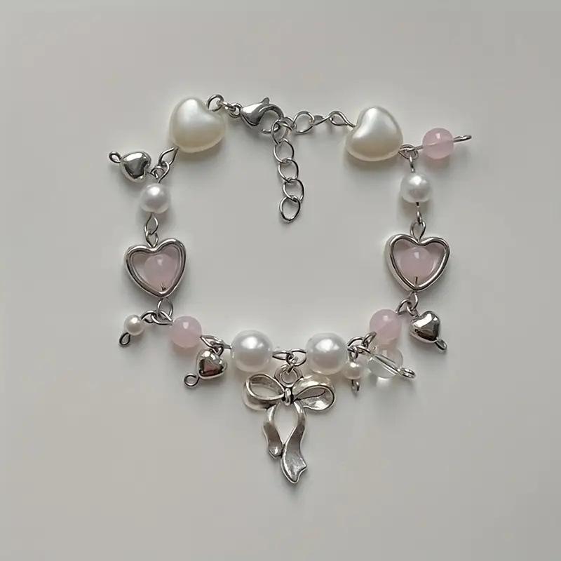 1/2 шт. Браслет из бусин с подвеской в виде бантика и сердечка, с имитацией жемчуга, модный женский браслет, милые девичьи Y2K украшения, аксессуары, подарки
1/2 шт. Браслет из бусин с подвеской в виде бантика и сердечка, с имитацией жемчуга, модный женский браслет, милые девичьи Y2K украшения, аксессуары, подарки