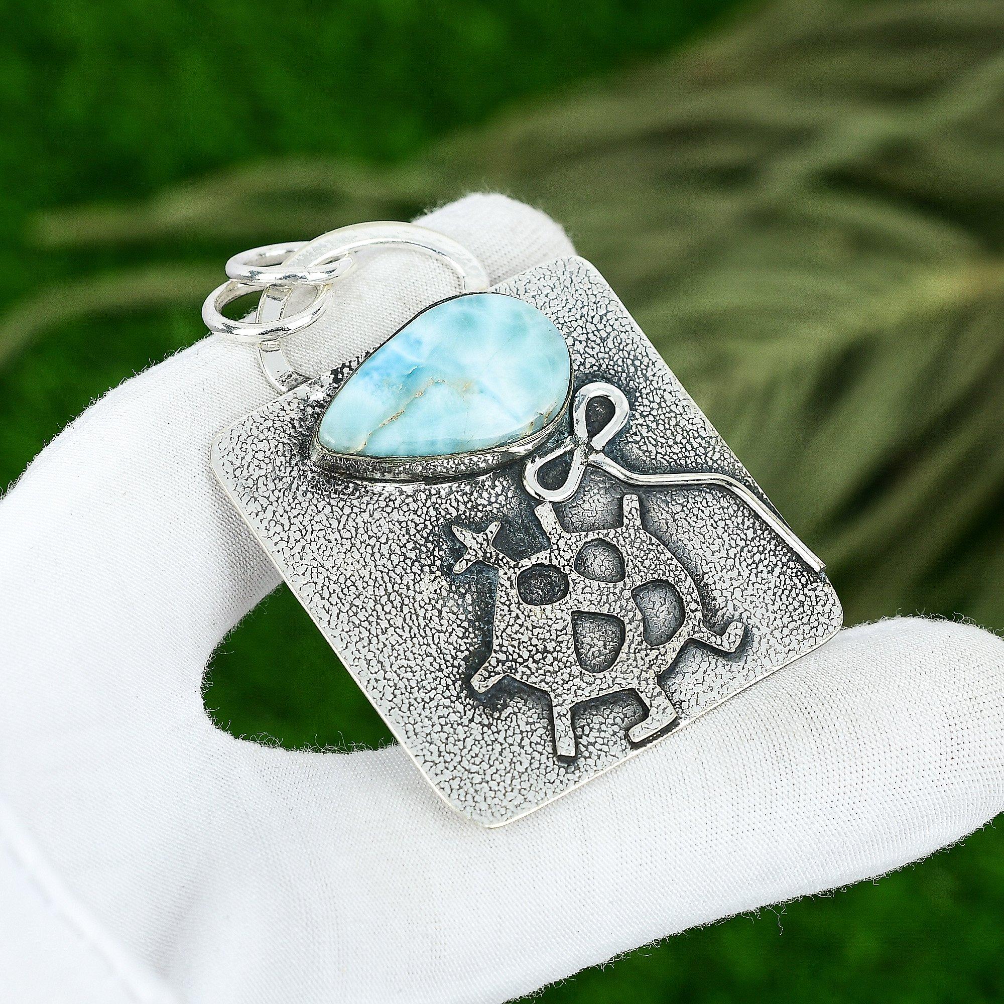 Sisters Day Sale Sterling Silver Larimar Stone Bezel Wife Throat Chakra Pendant
Sisters Day Sale Sterling Silver Larimar Stone Bezel Wife Throat Chakra Pendant