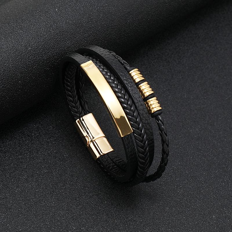 Exclusive Multi-Layer Men s Woven Leather Bracelet with Stainless Steel Accents чёрный
Exclusive Multi-Layer Men s Woven Leather Bracelet with Stainless Steel Accents чёрный