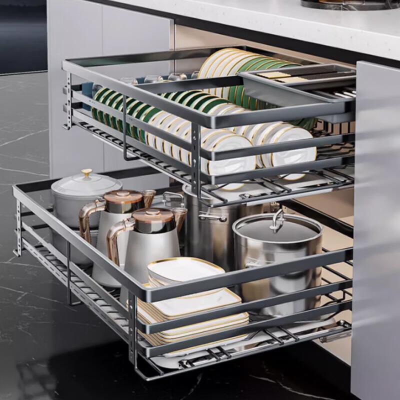 Double-Tier Pull-Out Cabinet Dish Rack
Double-Tier Pull-Out Cabinet Dish Rack