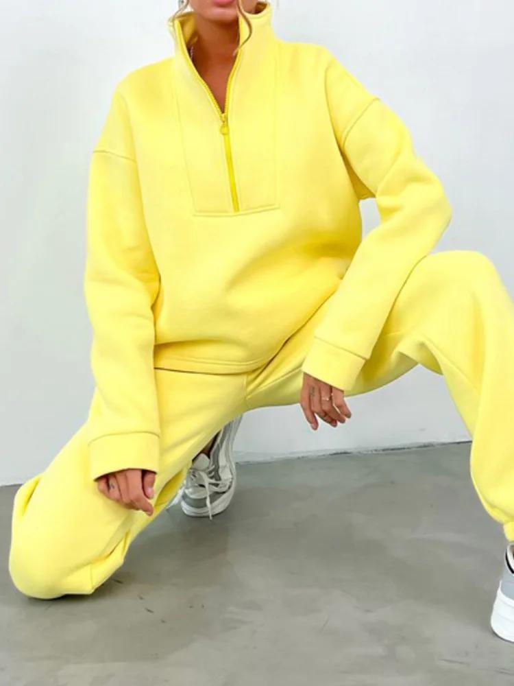 2026 New Autumn Winter Casual Sets for Women Fashion Vintage Streetwear 2 Piece Set Solid Loose Long Sleeve Zipper Pant Sets XL жовтий
2026 New Autumn Winter Casual Sets for Women Fashion Vintage Streetwear 2 Piece Set Solid Loose Long Sleeve Zipper Pant Sets XL жовтий