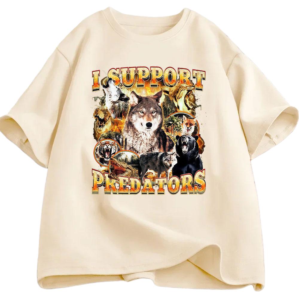 I Support Predators Fun Wolf Fans Tshirt Mens Womens Casual Cotton Fashion Harajuku Super Large Tshirt Street Wear Y2K M
I Support Predators Fun Wolf Fans Tshirt Mens Womens Casual Cotton Fashion Harajuku Super Large Tshirt Street Wear Y2K M