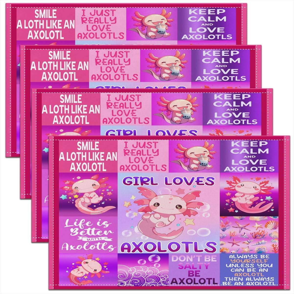 Cute Axolotl Placemats Set of 4 18 x12 Cartoon Salamander Table Place Mats Kawaii Ocean Sealife Placemat 4pcs-12x18
Cute Axolotl Placemats Set of 4 18 x12 Cartoon Salamander Table Place Mats Kawaii Ocean Sealife Placemat 4pcs-12x18