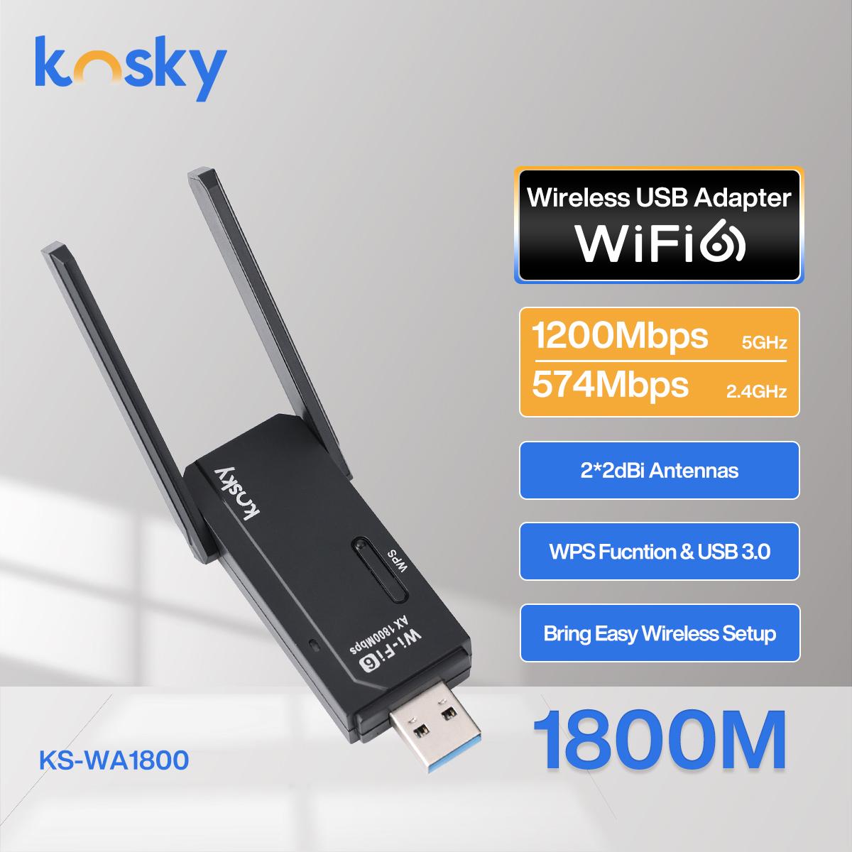 Kosky Бездротовий USB Wi-Fi адаптер WiFi 6 Двохдіапазонний 1800 Мбіт/с 802.11ax USB3.0 Збільште швидкість вашого інтернету за допомогою 600 Мбіт/с Бездротового USB Wi-Fi адаптера чорний
Kosky Бездротовий USB Wi-Fi адаптер WiFi 6 Двохдіапазонний 1800 Мбіт/с 802.11ax USB3.0 Збільште швидкість вашого інтернету за допомогою 600 Мбіт/с Бездротового USB Wi-Fi адаптера чорний