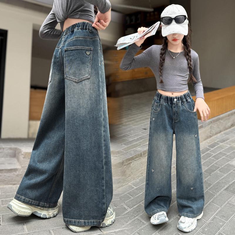 Girls 2025 Korean Style Fleece-lined Wide-leg Jeans: Trendy Autumn/Winter Loose Straight-fit Pants. 160 cm
Girls 2025 Korean Style Fleece-lined Wide-leg Jeans: Trendy Autumn/Winter Loose Straight-fit Pants. 160 cm