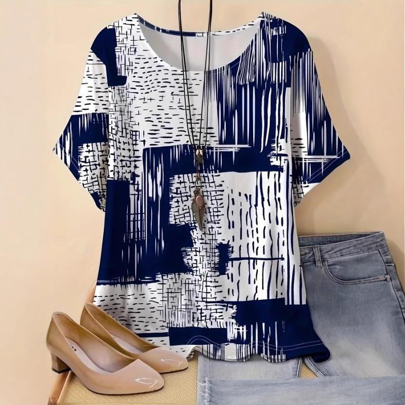 A New Summer Women s Round-neck Short-sleeved Loose Color-blocking Printed Top XXL хакі
A New Summer Women s Round-neck Short-sleeved Loose Color-blocking Printed Top XXL хакі