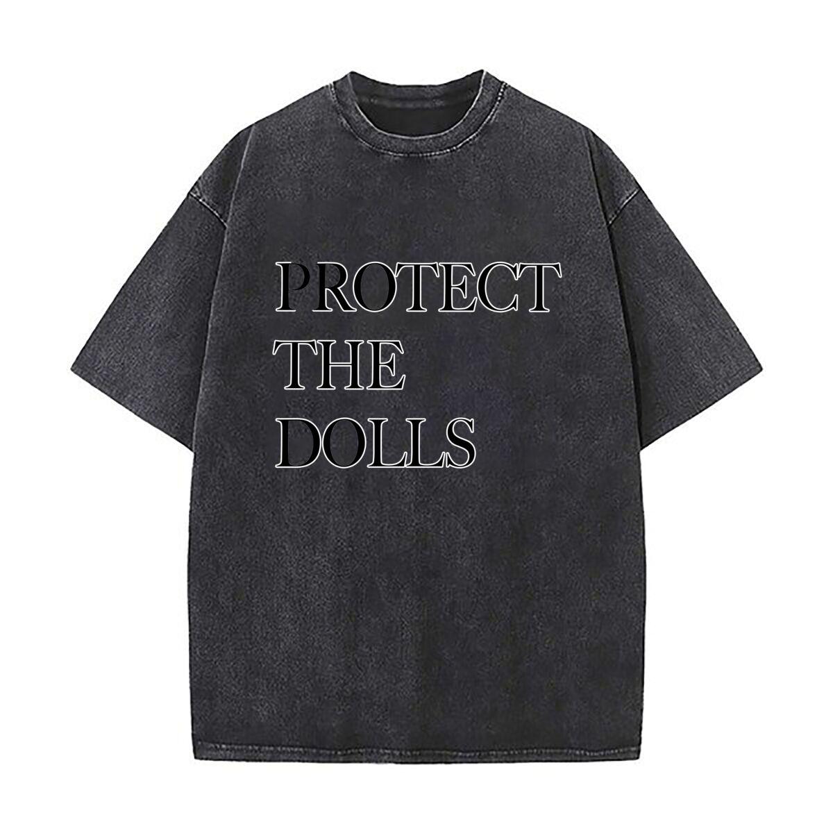 PROTECT THE DOLLS Text Heavy Men Washed Casual Cotton Short Sleeve Acid Wash Top S
PROTECT THE DOLLS Text Heavy Men Washed Casual Cotton Short Sleeve Acid Wash Top S