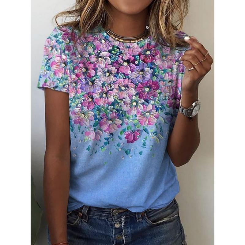Fashion Women s Crew Neck Short Sleeve 3D Flower Color Printing Crew Neck T-Shirt Flower Short Sleeve 6XL
Fashion Women s Crew Neck Short Sleeve 3D Flower Color Printing Crew Neck T-Shirt Flower Short Sleeve 6XL