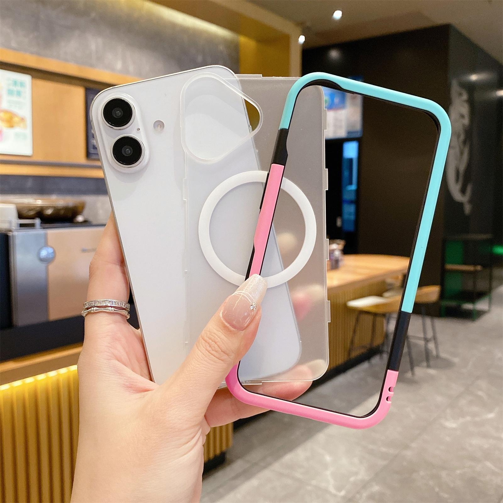 For iPhone 16 Case Compatible with MagSafe Detachable 2-in-1 TPU+PC Clear Phone Cover - Pink / Blue
For iPhone 16 Case Compatible with MagSafe Detachable 2-in-1 TPU+PC Clear Phone Cover - Pink / Blue