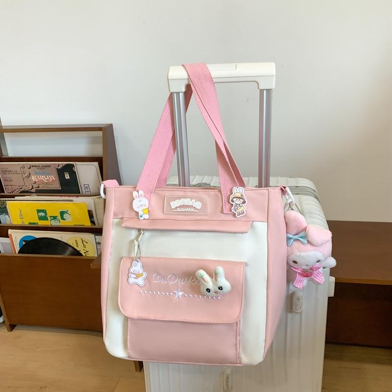 Модная школьная сумка для подростков, водонепроницаемый нейлоновый рюкзак для девочек, милый женский рюкзак для ноутбука, дорожная сумка, черная, розовая, книжная сумка розовый