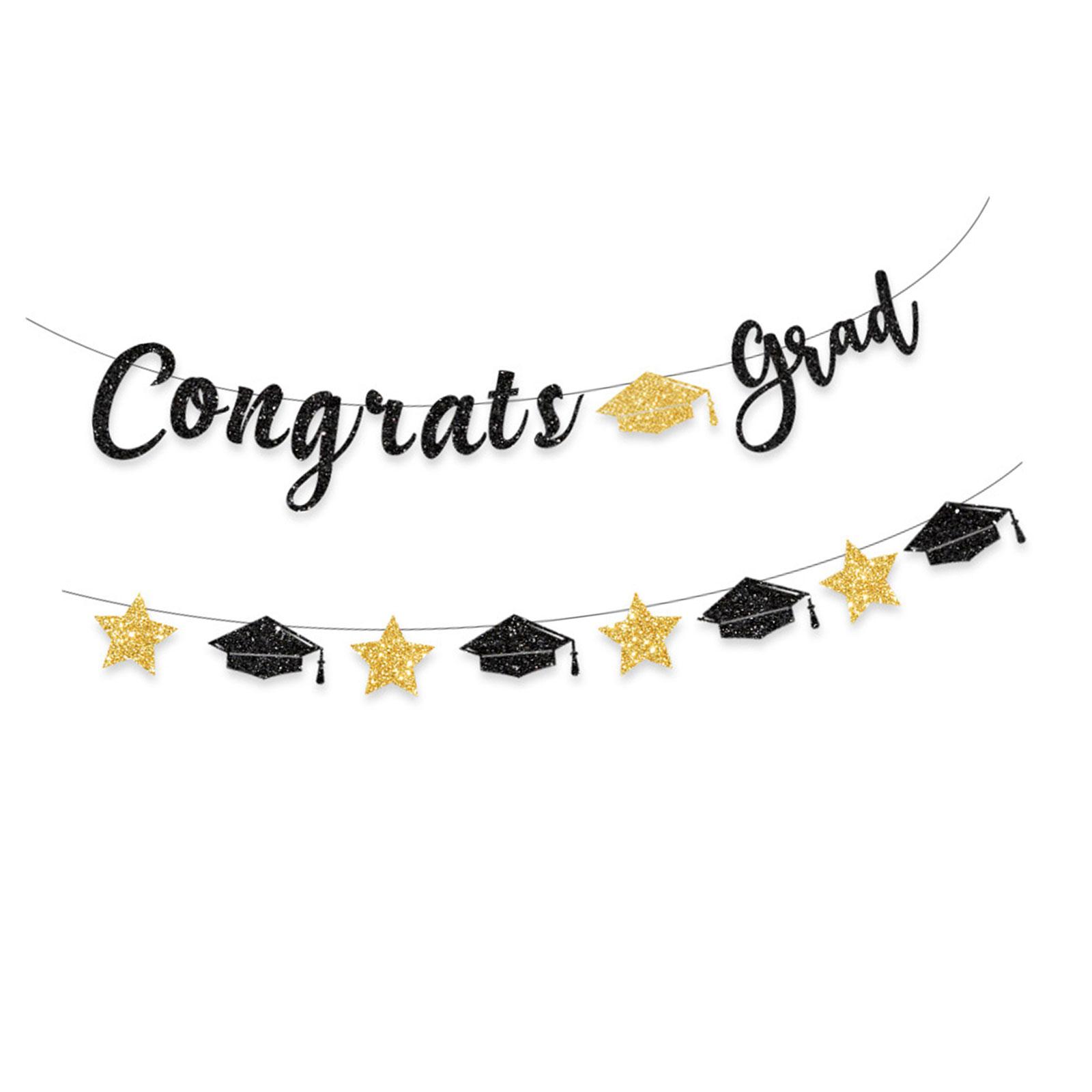 Glittering Congrats Grad Banner Graduation Party Ornament Hanging Decoration for Class of Graduation Celebration чёрный
Glittering Congrats Grad Banner Graduation Party Ornament Hanging Decoration for Class of Graduation Celebration чёрный