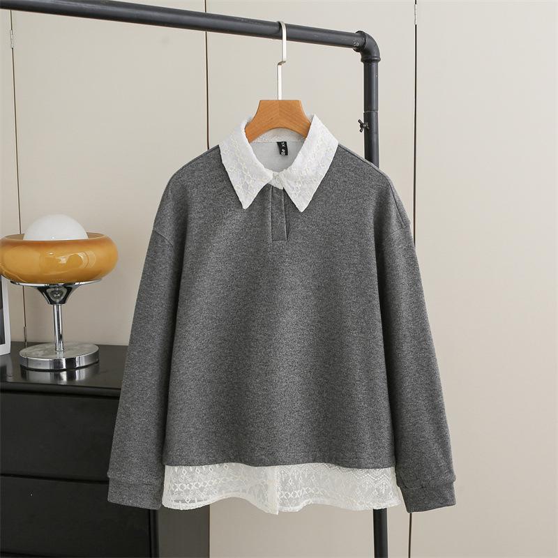 2026 Spring Plus Size Women s Lace Lapel 2-Piece Look Hoodie 969 - Casual Fashion Pullover for Chubby Sisters 4XL світло-сірий колір
2026 Spring Plus Size Women s Lace Lapel 2-Piece Look Hoodie 969 - Casual Fashion Pullover for Chubby Sisters 4XL світло-сірий колір