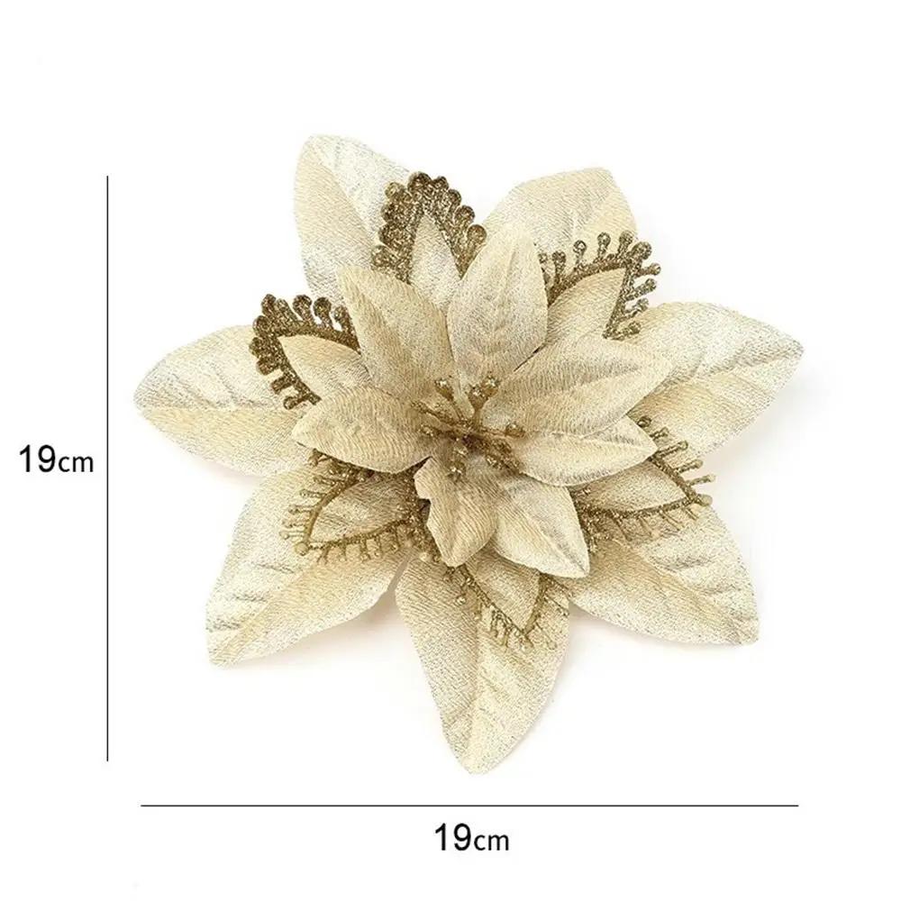 High Quality Artificial Christmas Flower 26cm Velvet Cloth With Glitter Powder Fake Large Flower Head Xmas New Year Home Decors
High Quality Artificial Christmas Flower 26cm Velvet Cloth With Glitter Powder Fake Large Flower Head Xmas New Year Home Decors
