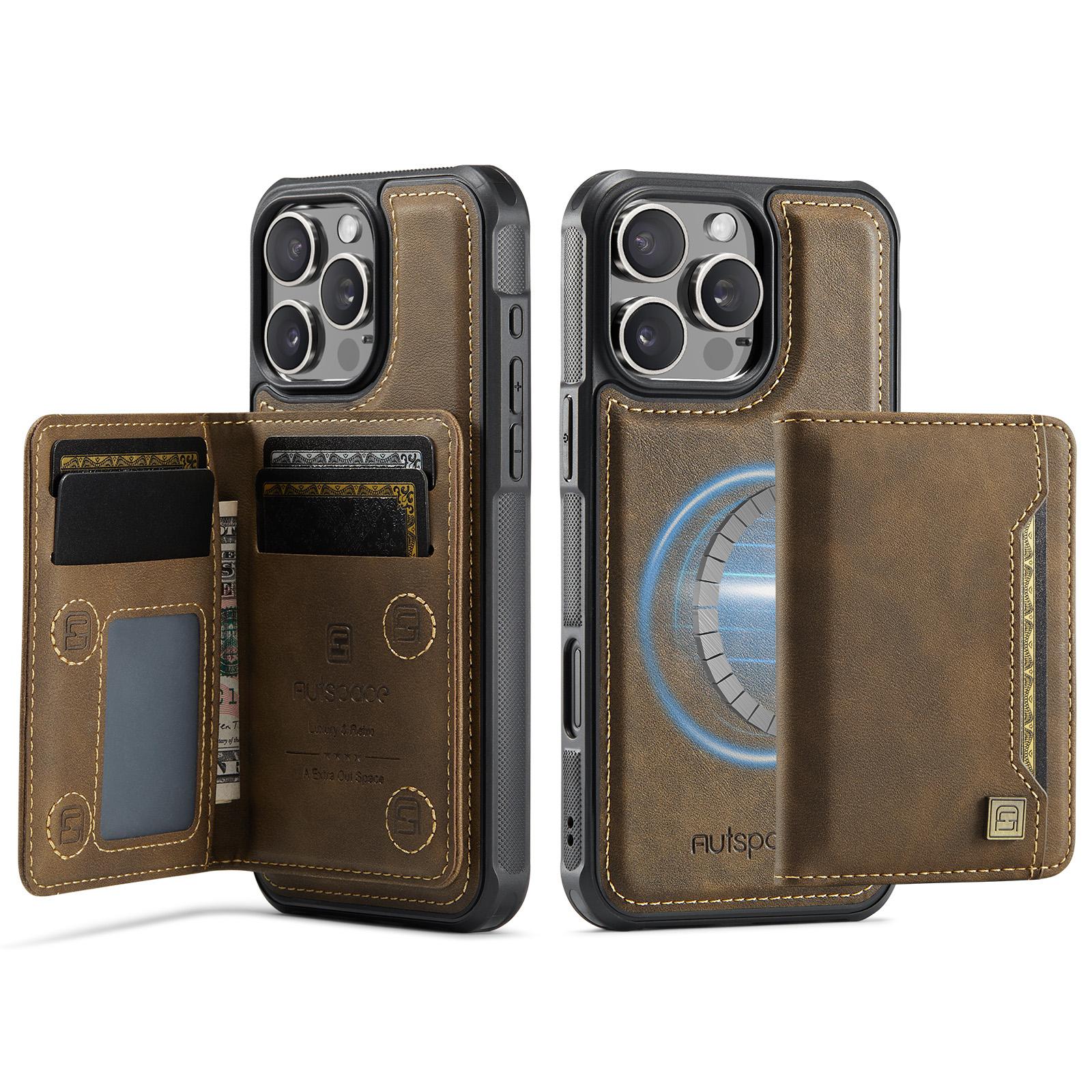 For iPhone 16 Pro Case AUTSPACE A13 Vintage Leather Back Cover with Magnetic Detachable Card Bag Coffee
For iPhone 16 Pro Case AUTSPACE A13 Vintage Leather Back Cover with Magnetic Detachable Card Bag Coffee