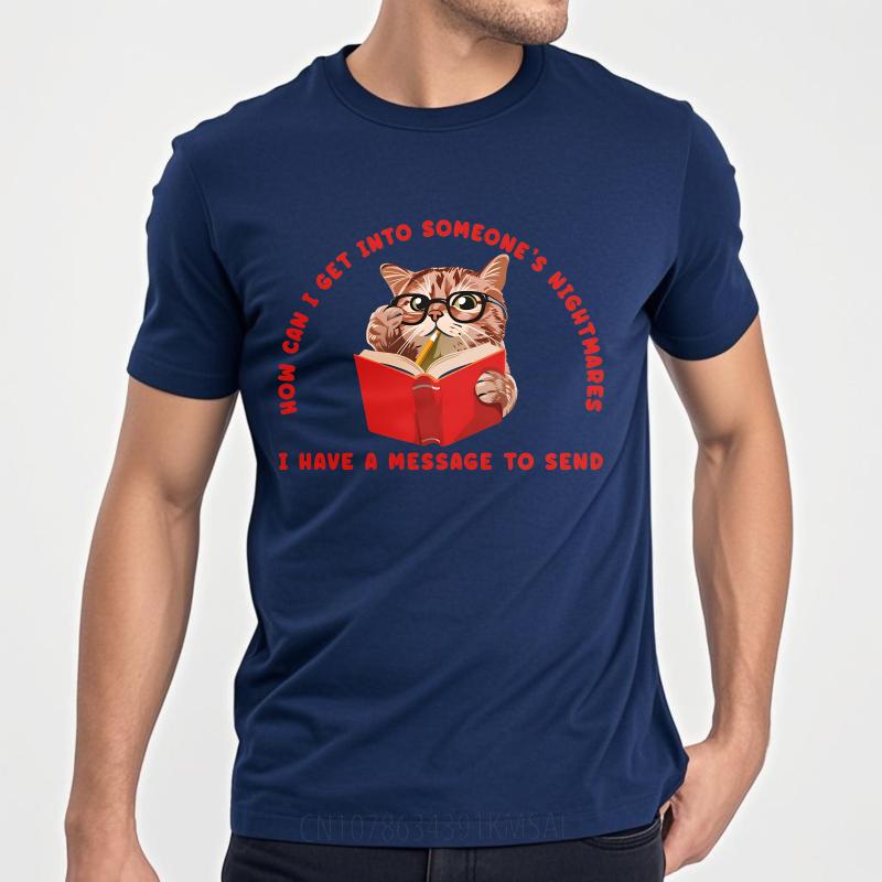 Brand Summer For Her Tshirt Cat Reading Book With Glasses And Text Short Sleeve Street Wear Round Neck Tshirt Male Teeshirt 4XL
Brand Summer For Her Tshirt Cat Reading Book With Glasses And Text Short Sleeve Street Wear Round Neck Tshirt Male Teeshirt 4XL