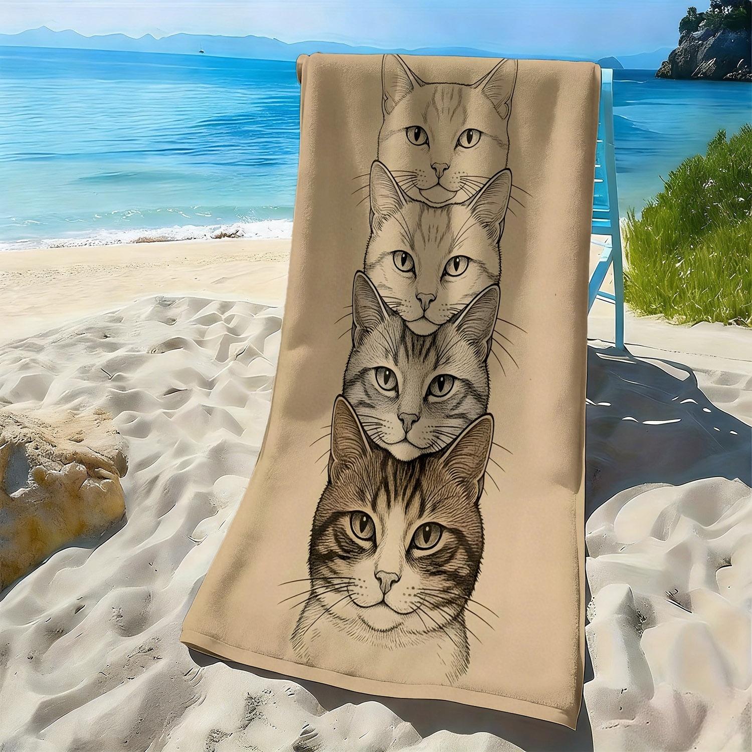 Cat head image Connect 4 pattern polyester microfiber beach towel is highly absorbent, suitable for swimming and beach outings W30*H60(CM)
Cat head image Connect 4 pattern polyester microfiber beach towel is highly absorbent, suitable for swimming and beach outings W30*H60(CM)
