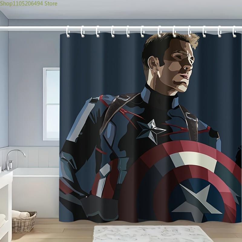 1pc MARVEL Captain America Shower Curtain - Polyester, Machine Washable with Hooks, Superhero-Themed Bathroom Decor for Fans, 90x180cm
1pc MARVEL Captain America Shower Curtain - Polyester, Machine Washable with Hooks, Superhero-Themed Bathroom Decor for Fans, 90x180cm