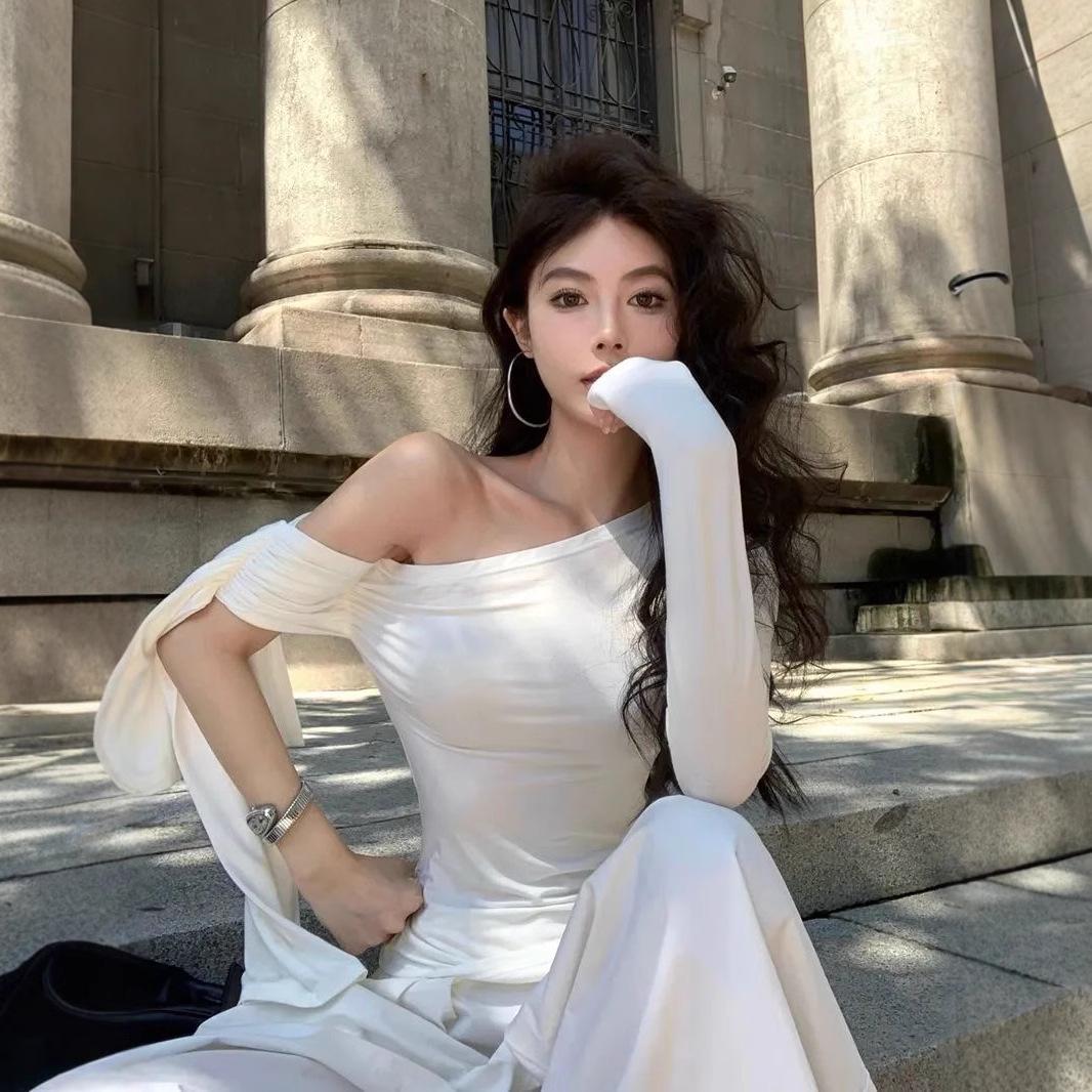 Irregular One-Shoulder Ribbon Long-Sleeve Women s Bodycon Top - Sexy Chic Spring White Niche L білий
Irregular One-Shoulder Ribbon Long-Sleeve Women s Bodycon Top - Sexy Chic Spring White Niche L білий