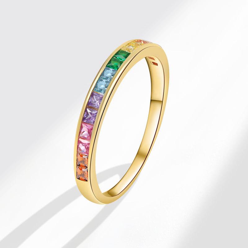 Women Square Rainbow Zircon Ring Personalized Colorful Gemstone Band Fashion Jewelry Accessory Elegant Finger Ring No. 10 золотий
Women Square Rainbow Zircon Ring Personalized Colorful Gemstone Band Fashion Jewelry Accessory Elegant Finger Ring No. 10 золотий