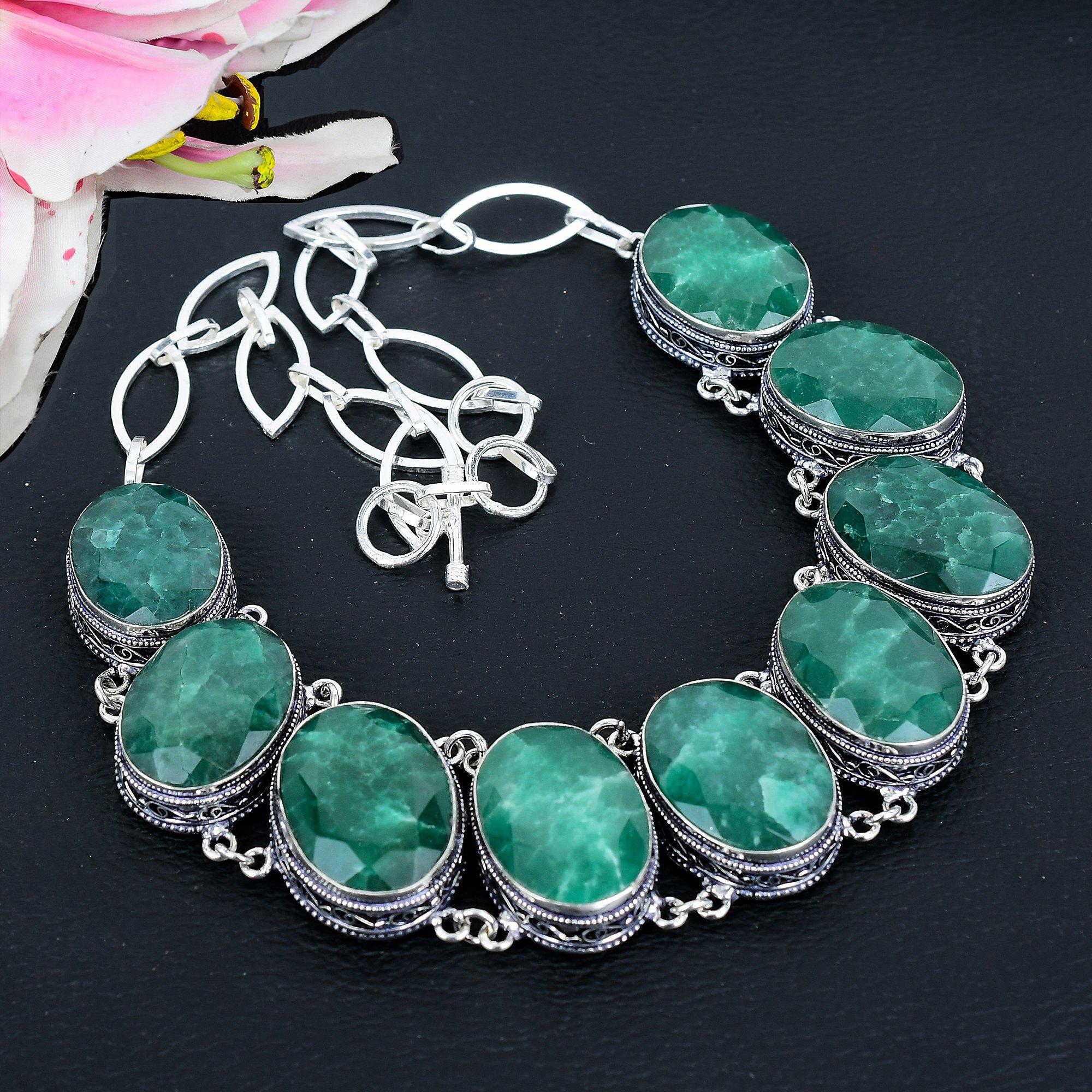 Green Jade Gemstone Handmade 925 Sterling Silver Jewelry Necklace 18 KG-1643
Green Jade Gemstone Handmade 925 Sterling Silver Jewelry Necklace 18 KG-1643