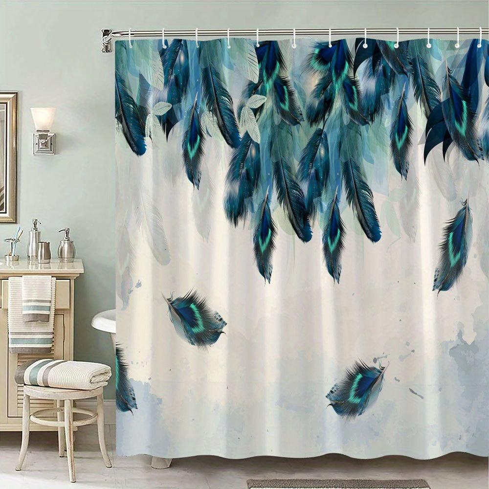 Elegant Peacock Feather Shower Curtain - Soft Beige & Light Blue Watercolor, Ethereal Look, Machine Washable Polyester 90X180cm
Elegant Peacock Feather Shower Curtain - Soft Beige & Light Blue Watercolor, Ethereal Look, Machine Washable Polyester 90X180cm