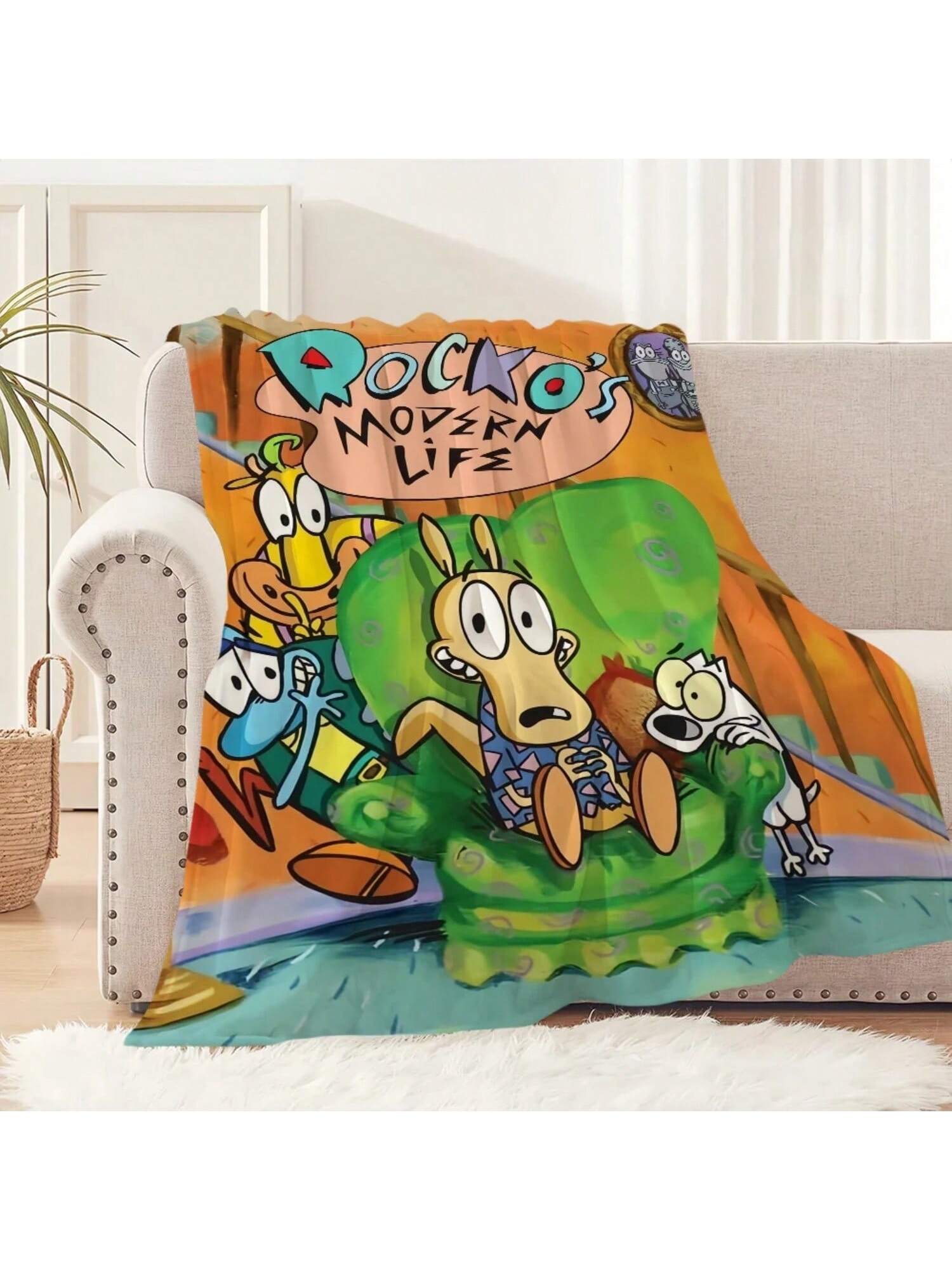 Cartoon R-Rocko M-Modern Life Blanket Plush Nap Sofa Rug For Living Room Office Bedroom Birthday Home Travel Gifts 75X95CM сірий колір
Cartoon R-Rocko M-Modern Life Blanket Plush Nap Sofa Rug For Living Room Office Bedroom Birthday Home Travel Gifts 75X95CM сірий колір